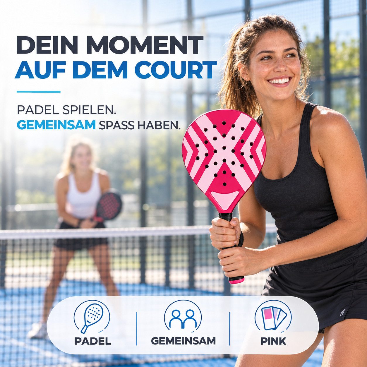 Outdoorn Padelschläger Padelschläger für Erwachsene – Padel Racket inklusive Meshtasche, (Packung) – Bild 2 von 5