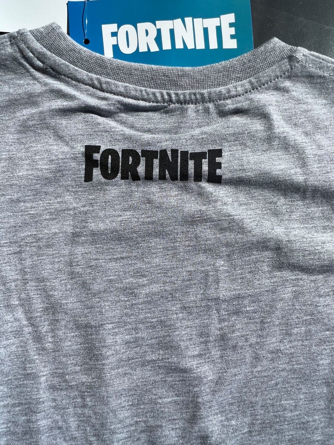 Fortnite Print-Shirt Fortnite T-Shirt hellgrau meliert Erwachsene + Jugendliche Epic Icons Gr. XS S M - Größe 140 152 164 176 182