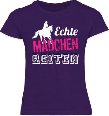 Shirtracer T-Shirt Echte Mädchen reiten Pferd