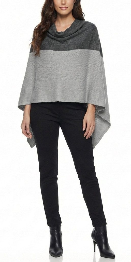 dy_mode Strickponcho Damen Strickponcho zweifarbig Überwurf Cape Pulli Stri günstig online kaufen