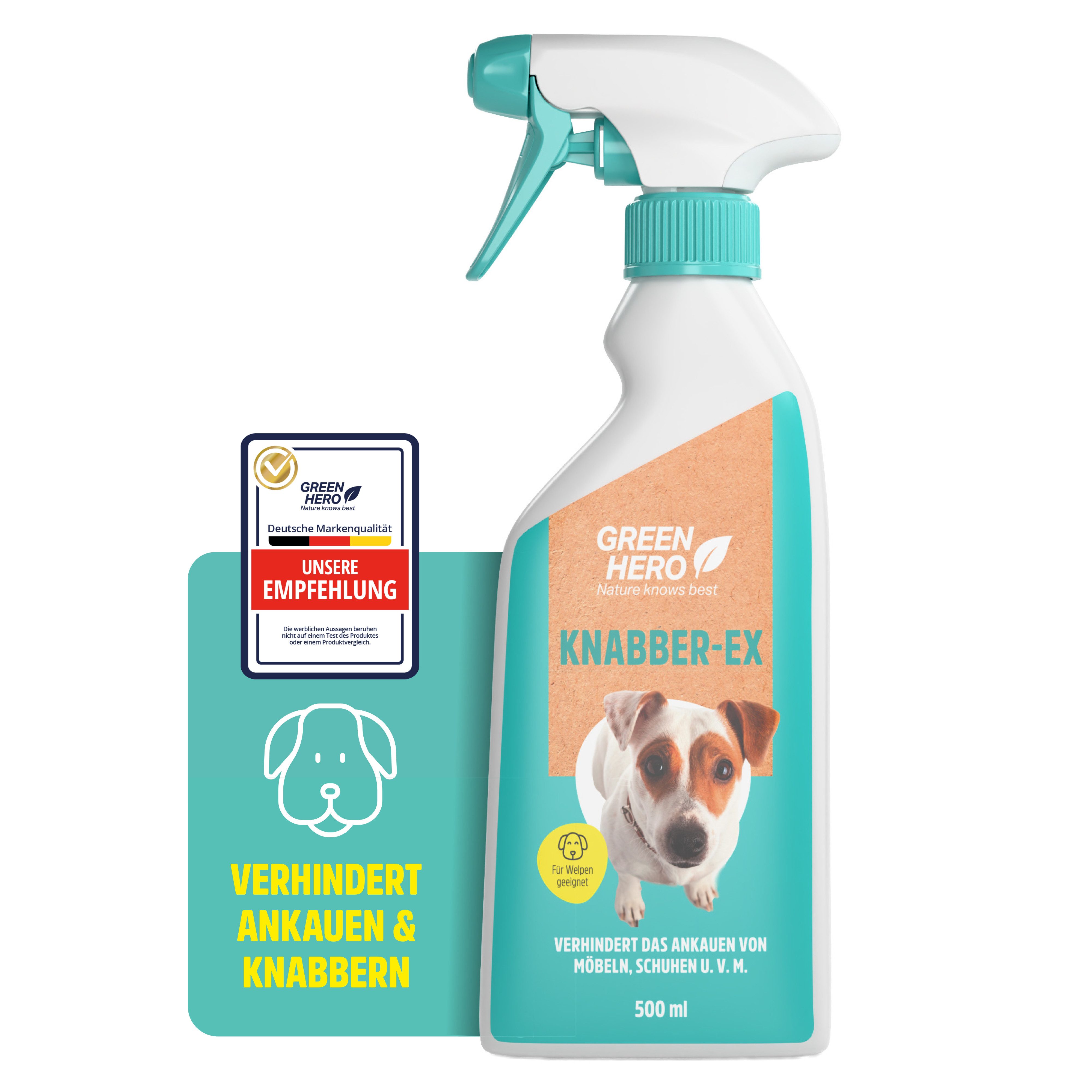 GreenHero Vergrämungsmittel Knabber-EX Knabberstopp für Hund & Katze, 500 ml