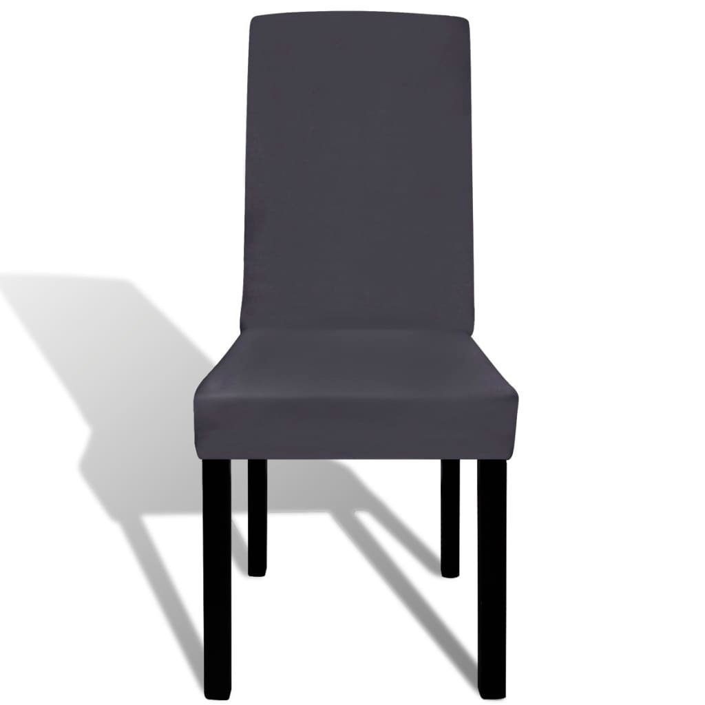 furnicato Stuhlhusse Stuhlhussen Anthrazit 6 Stück für Stühle bis 55 cm Höhe, Dehnbare Stuhlbezüge aus Polyester, waschbar für Hotel und Gastronomie – Bild 3 von 5