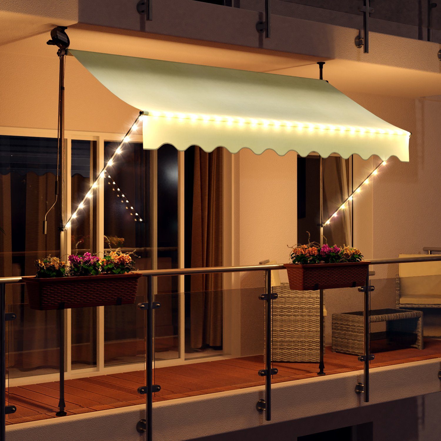 Swing&Harmonie Klemmmarkise LED - Balkonmarkise mit günstig online kaufen