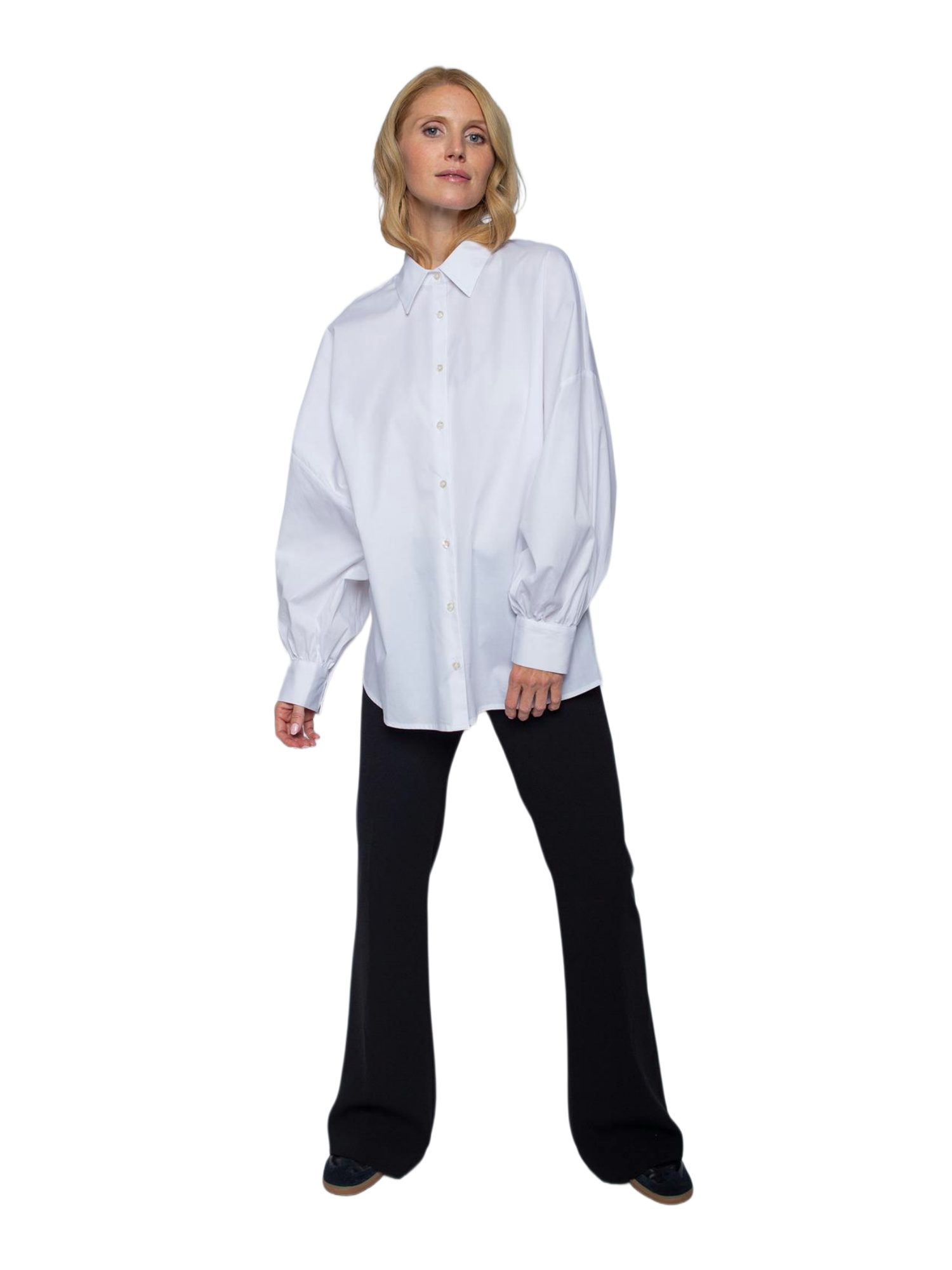 Emily Van Den Bergh Blusenshirt bunt,Casual,Baumwolle,Unifarben,Hemdblusenkragen,Lang,Oversized
