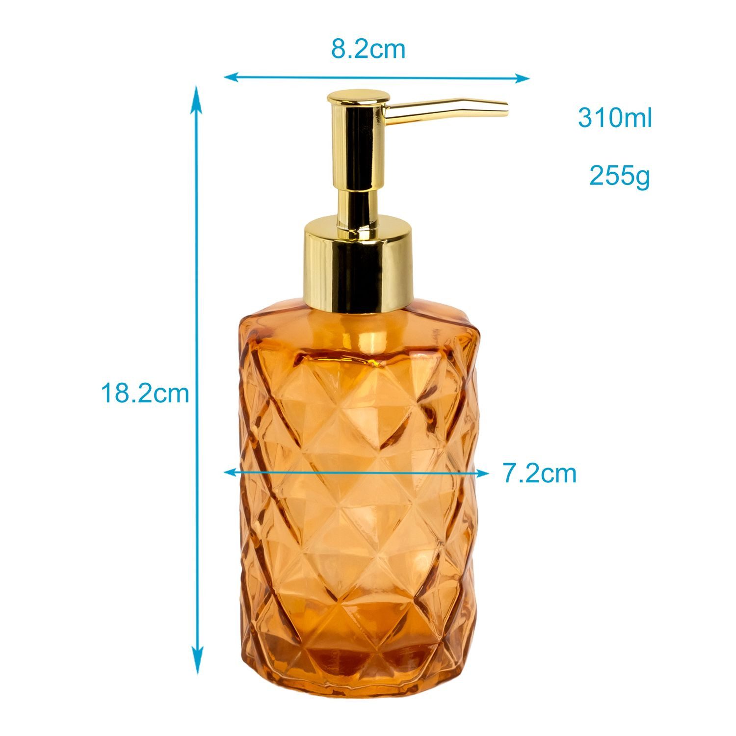 Intirilife Seifenspender, (1-tlg), Handseifenspender aus Glas 310ml Dosierer Seifenachfüllbar mit Pumpe