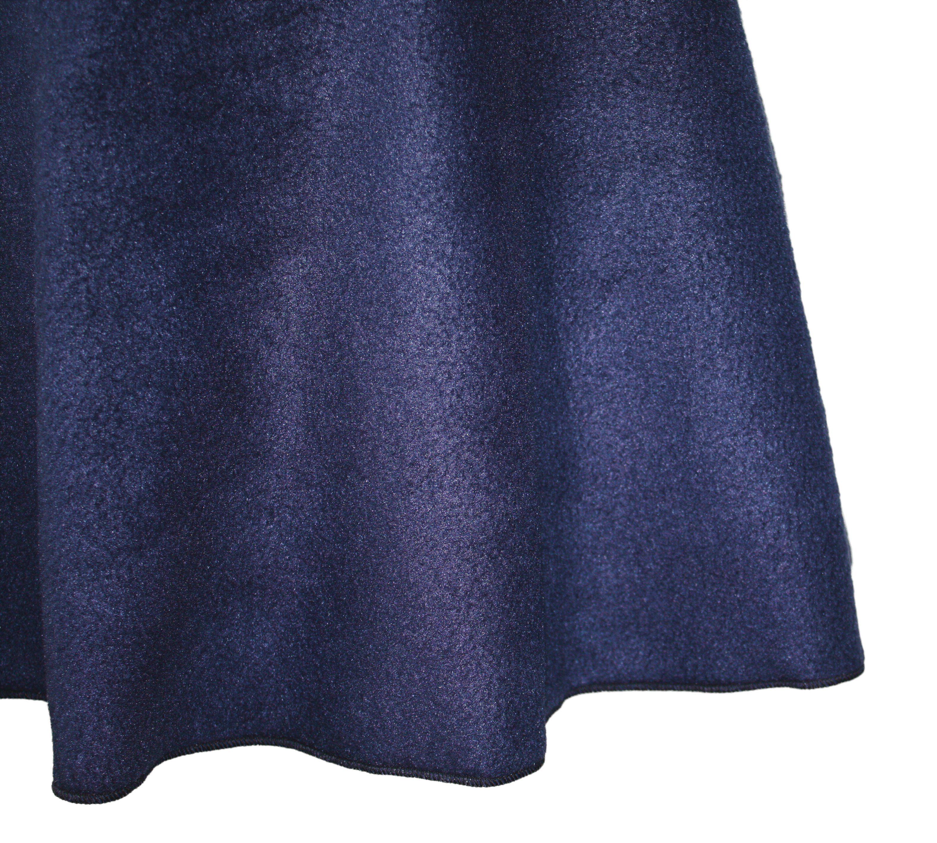 design A-Linien-Rock dunkle Dunkelblau Bund Bund Fleece elastischer 57cm Blau