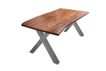 Junado® Baumkantentisch Xantana, Akazienholz massiv, Tischplattenstärke 26mm, von 120cm - 240cm erhäl