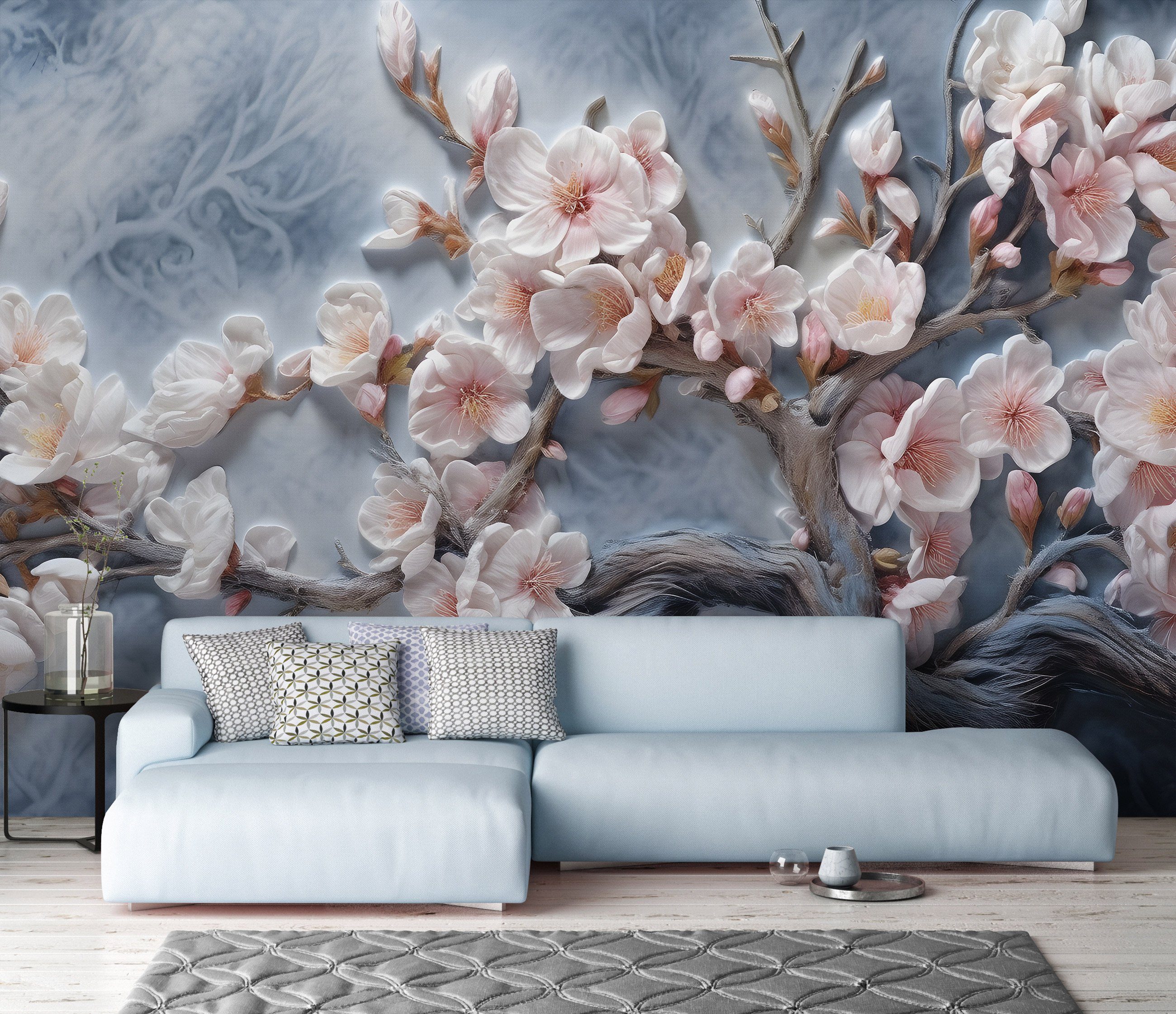 Wallarena Fototapete Blumen - Mehrfarbig - Elegant - Vlies - Schlafzimmer, glatt, 104x70cm