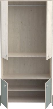 Demeyere GROUP Kleiderschrank Jann,Breite ca. 90cm, Höhe ca. 180cm, 4 Türen (Packung) modernes Design fürs Kinderzimmer, Kinderkleiderschrank