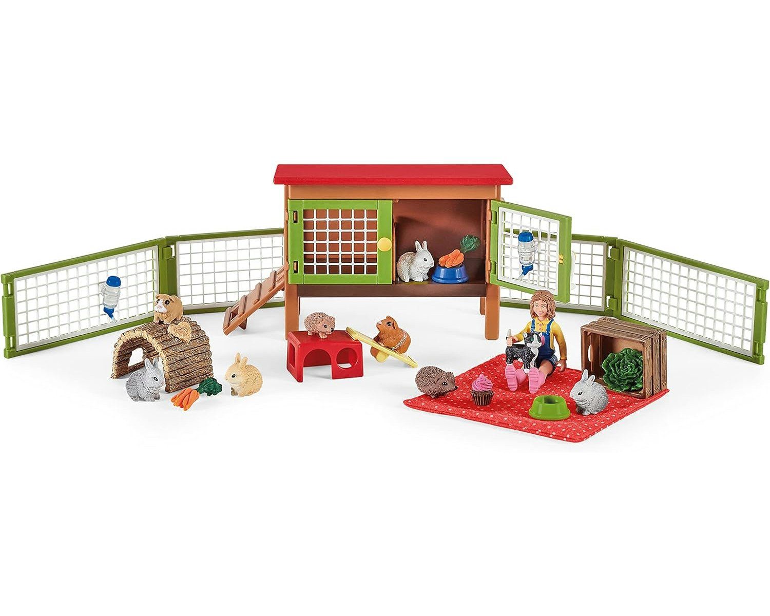 Schleich® Spielfigur Tierfiguren Farm World - kleinen Haustieren Picknick mit