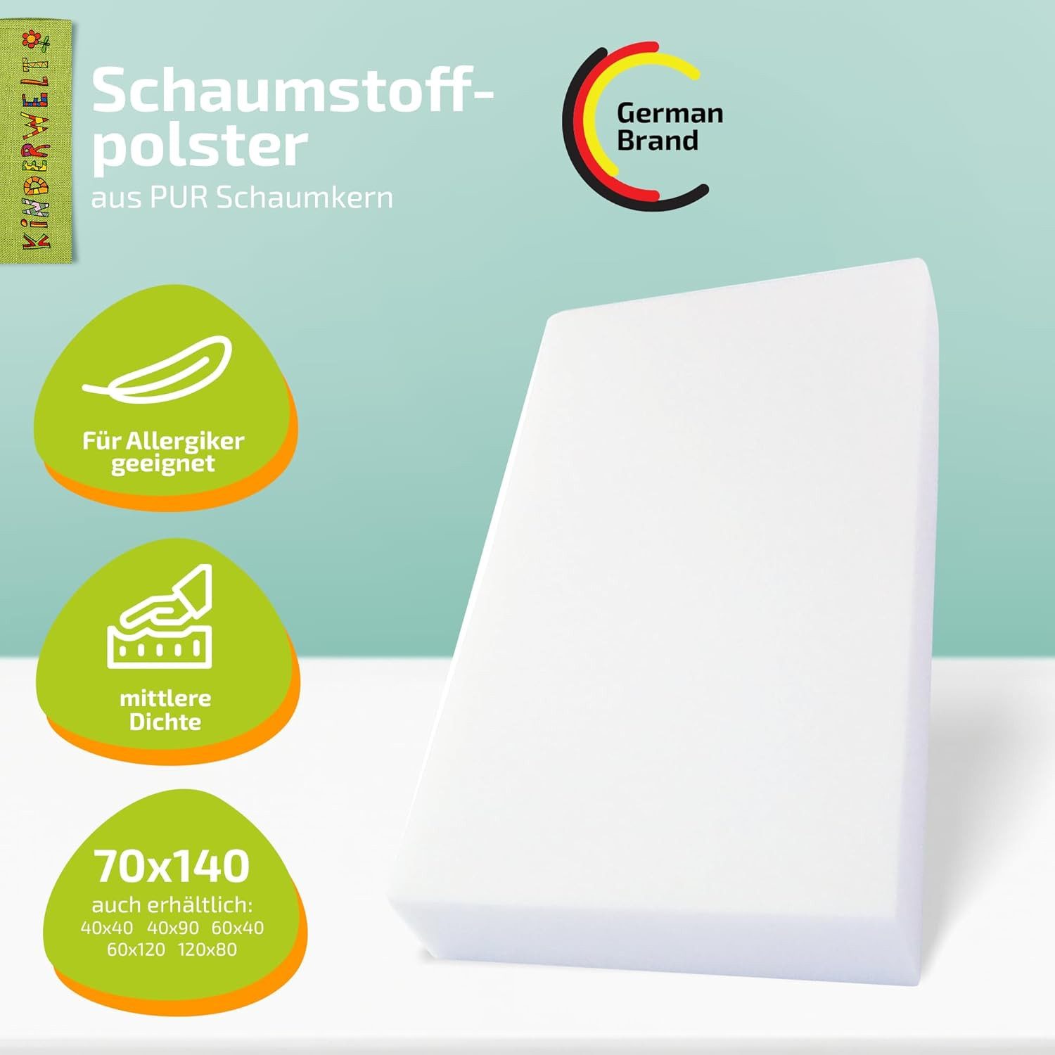 KiNDERWELT Polsterauflage 1 x Polster Schaumstoffplatte 140 x 70 x 6 cm, lä günstig online kaufen