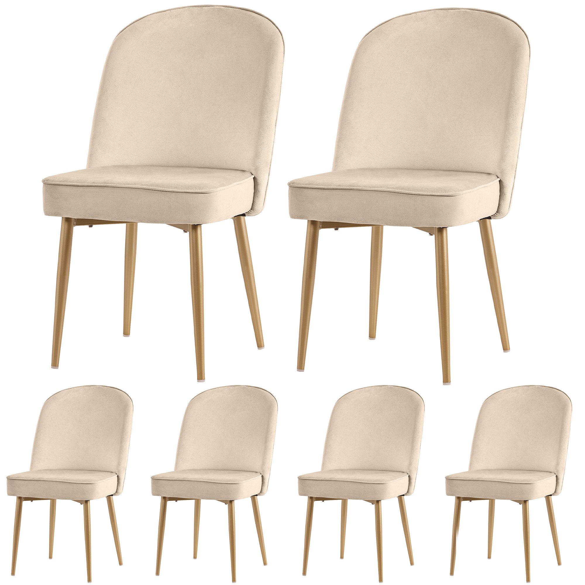 Flieks Esszimmerstuhl (Set, Kissenhöhe 9 cm, 6 St), 6er Set Polsterstühle K günstig online kaufen