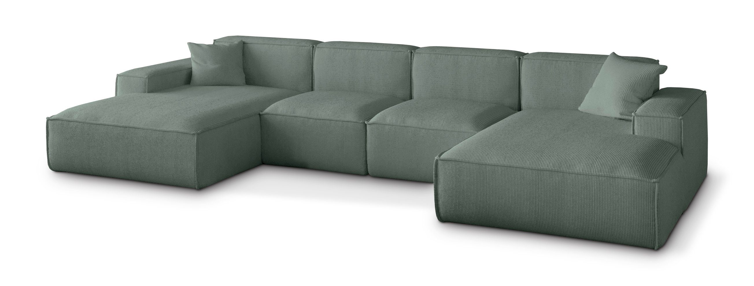 Beautysofa Ecksofa Lugano U Medium, 342 cm Ecke im modernes Stil, U
