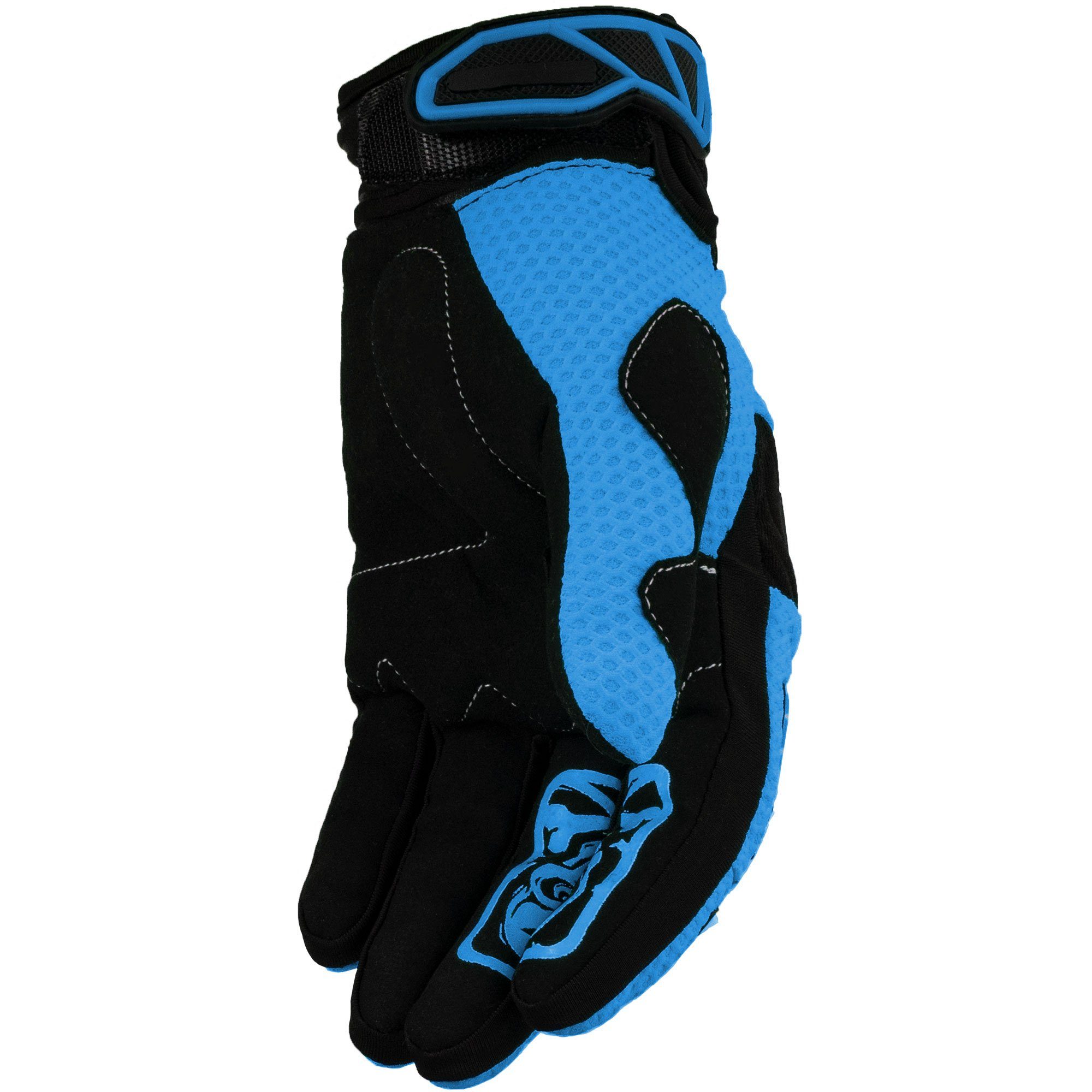 Motorradhandschuhe Faustschlag blau Weiteneinstellung