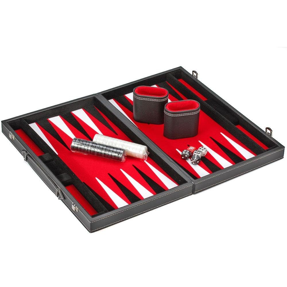 Philos Spiel Backgammon medium rot-schwarz-weiß 1730