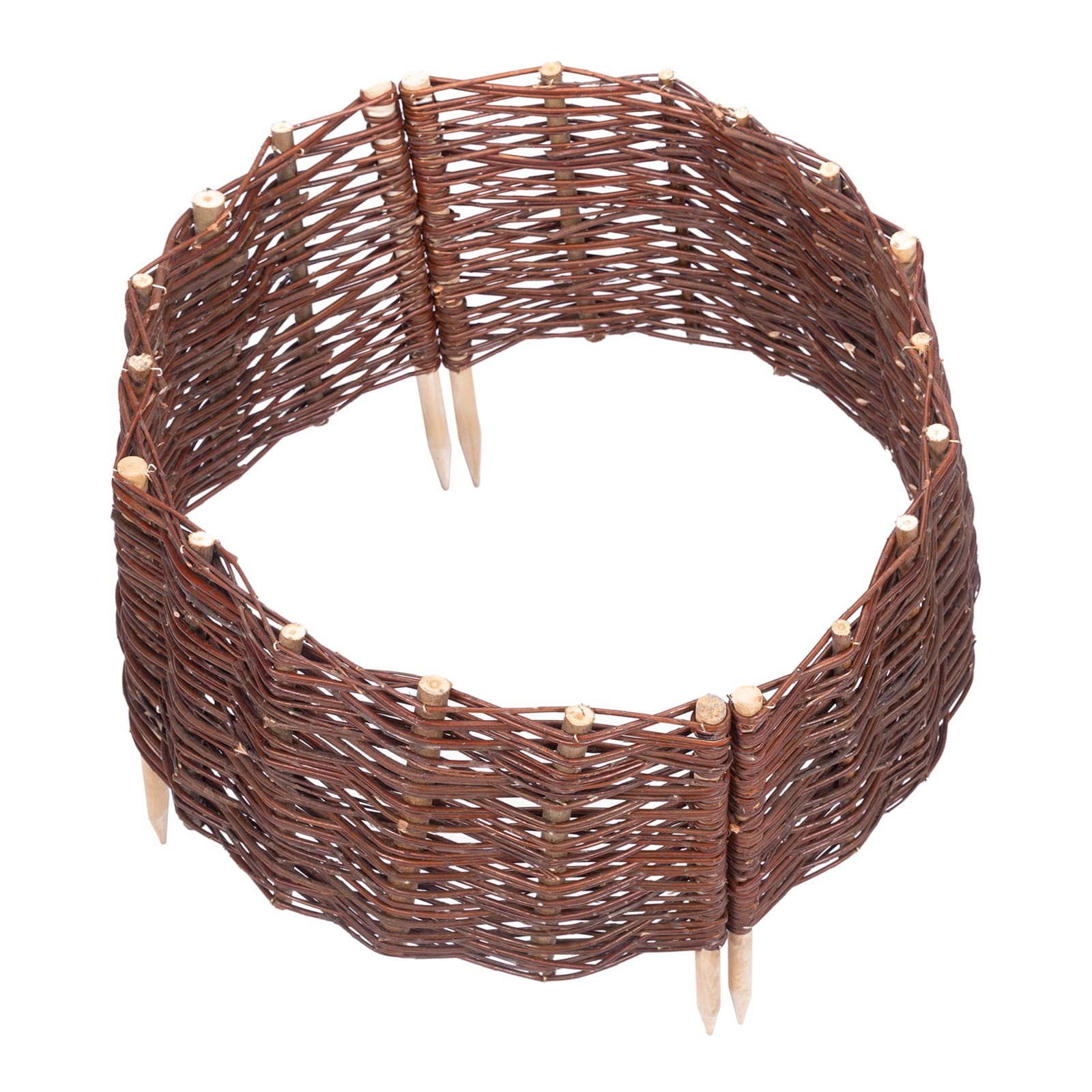 BooGardi Beetumrandung Beeteinfassung Weide, LxH: 60x30 cm, 1 Kreis, Beetbegrenzung Holz Steckzaun Garten Zaun Weide