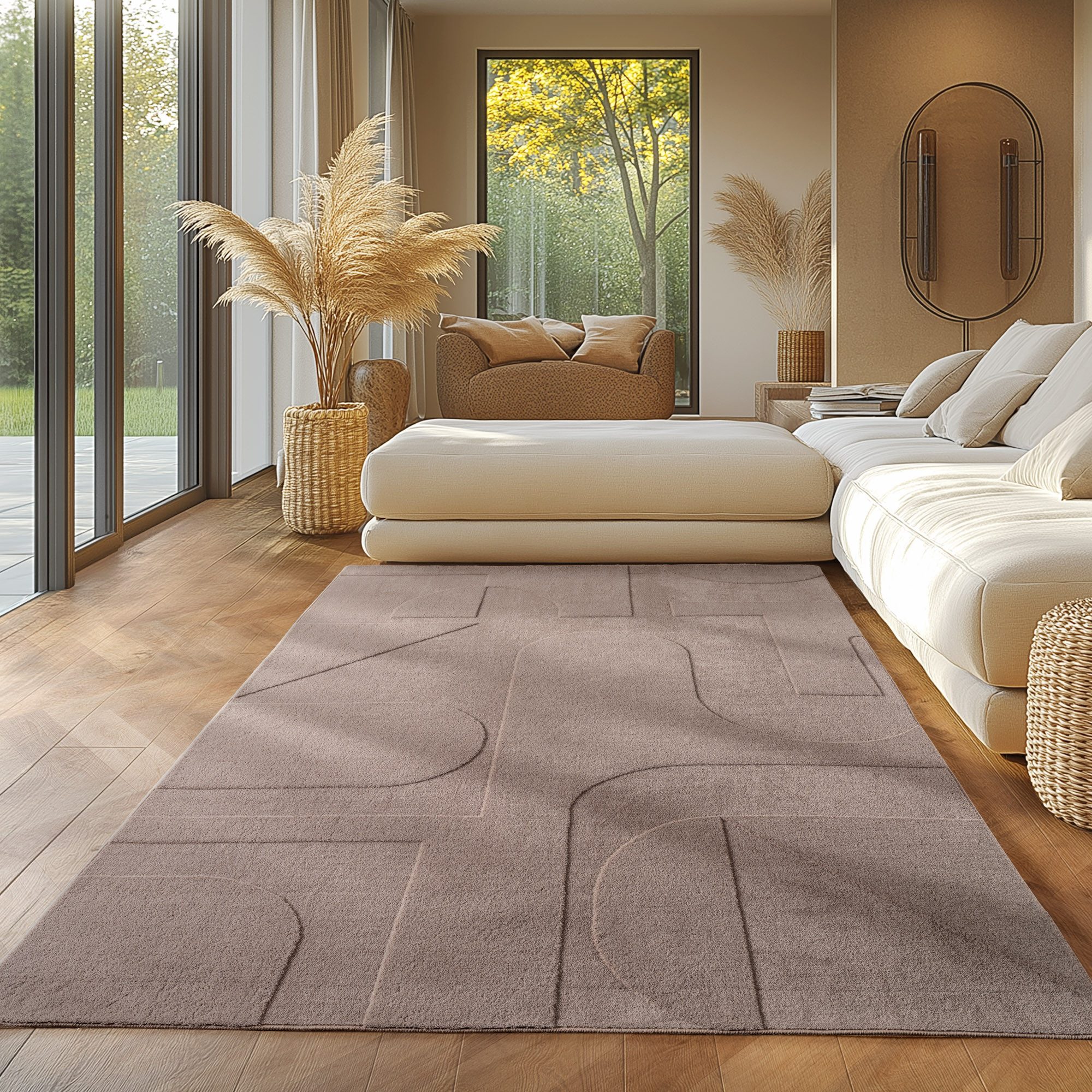 SIMPEX24 Designteppich Unicolor - Einfarbig, Rechteckig, Höhe: 12 mm, Kurzf günstig online kaufen