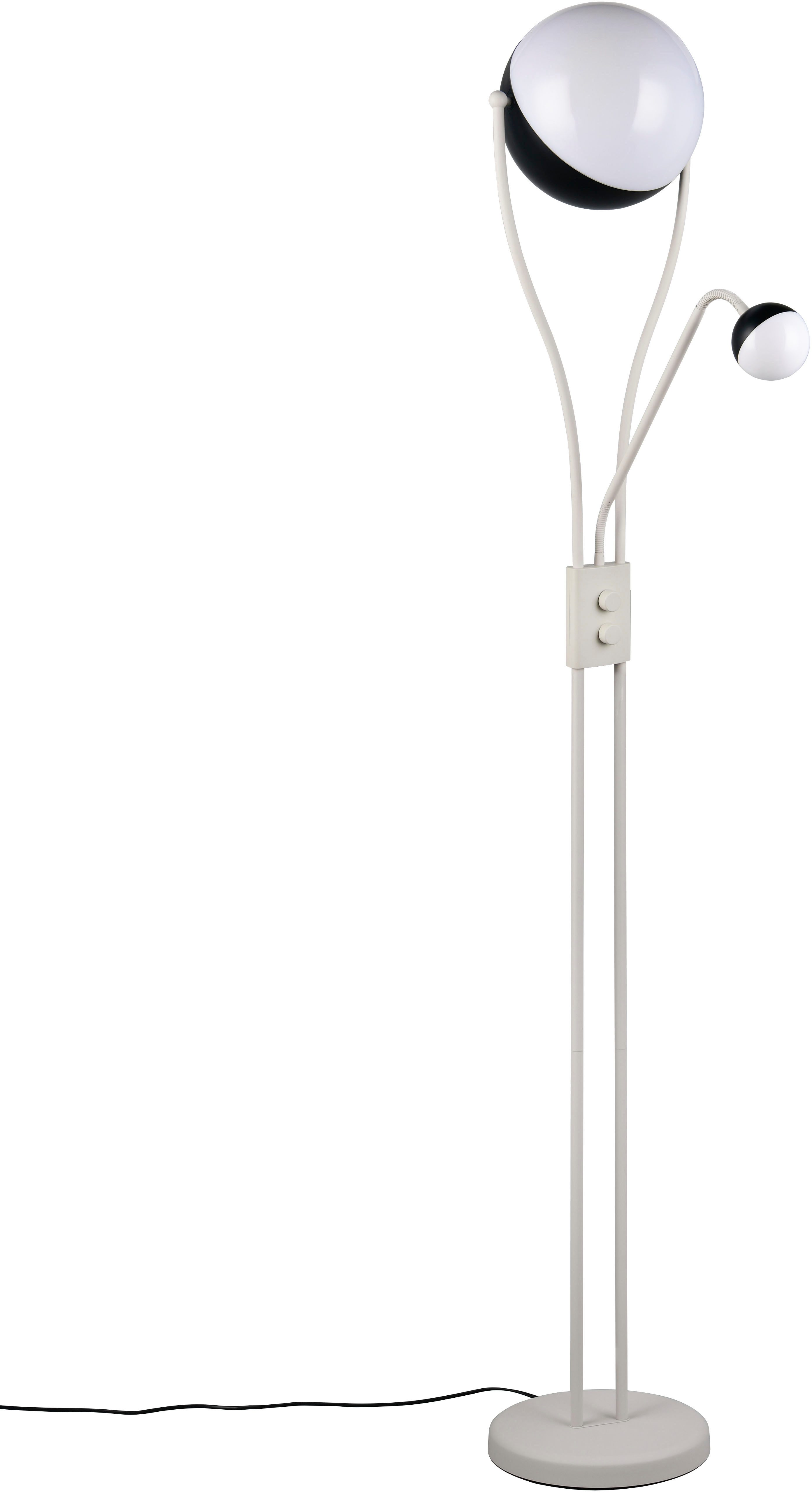 TRIO Leuchten LED Stehlampe CHRIS, LED Stehleuchte, mit Lesearm, Drehdimmer, Dimmfunktion, Lesearm, getrennt schaltbar, LED fest integriert, Warmweiß, flexibles Leselicht getrennt schalten + dimmen, warmweißes Licht 3000K