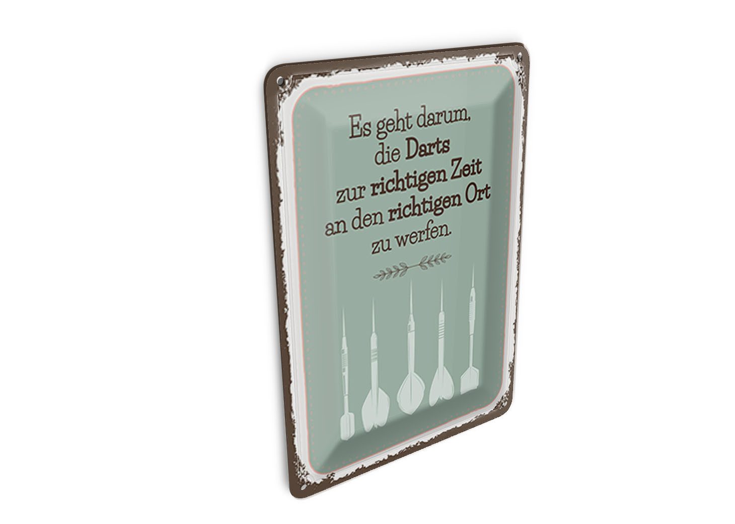 Femer GmbH Postkarte Spruch Darts zur richtigen Zeit werfen 10x14 cm, unfrankiert