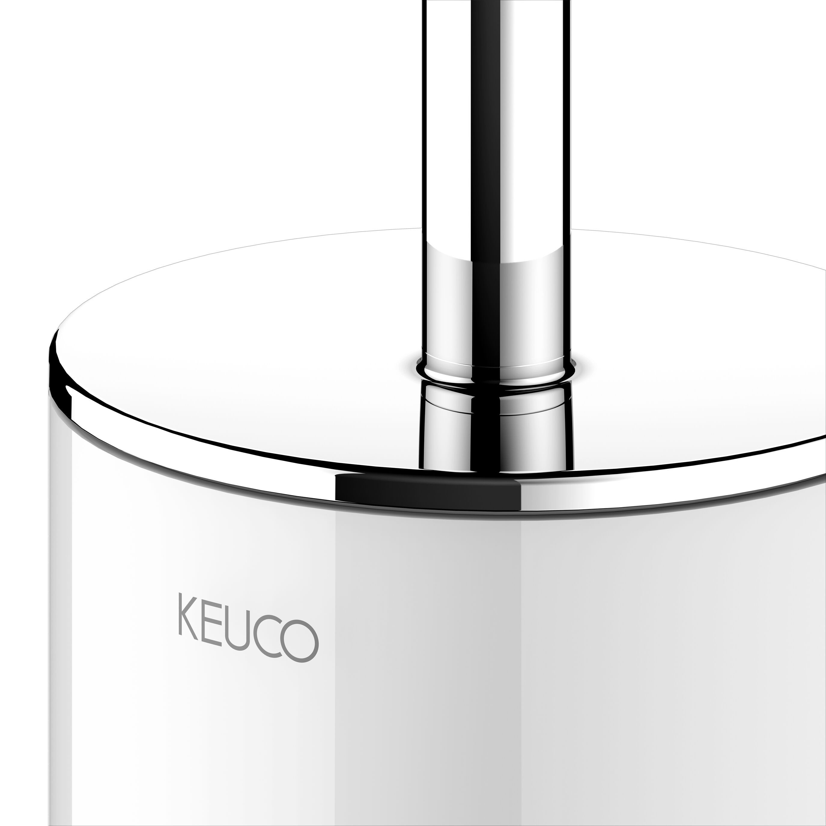 Keuco WC-Garnitur Edition 400 mit Bürste und Kristallglas-Gehäuse, Wandhalterung aus Metall, verchromt, Made in Germany, Wandmontage – Bild 4 von 5
