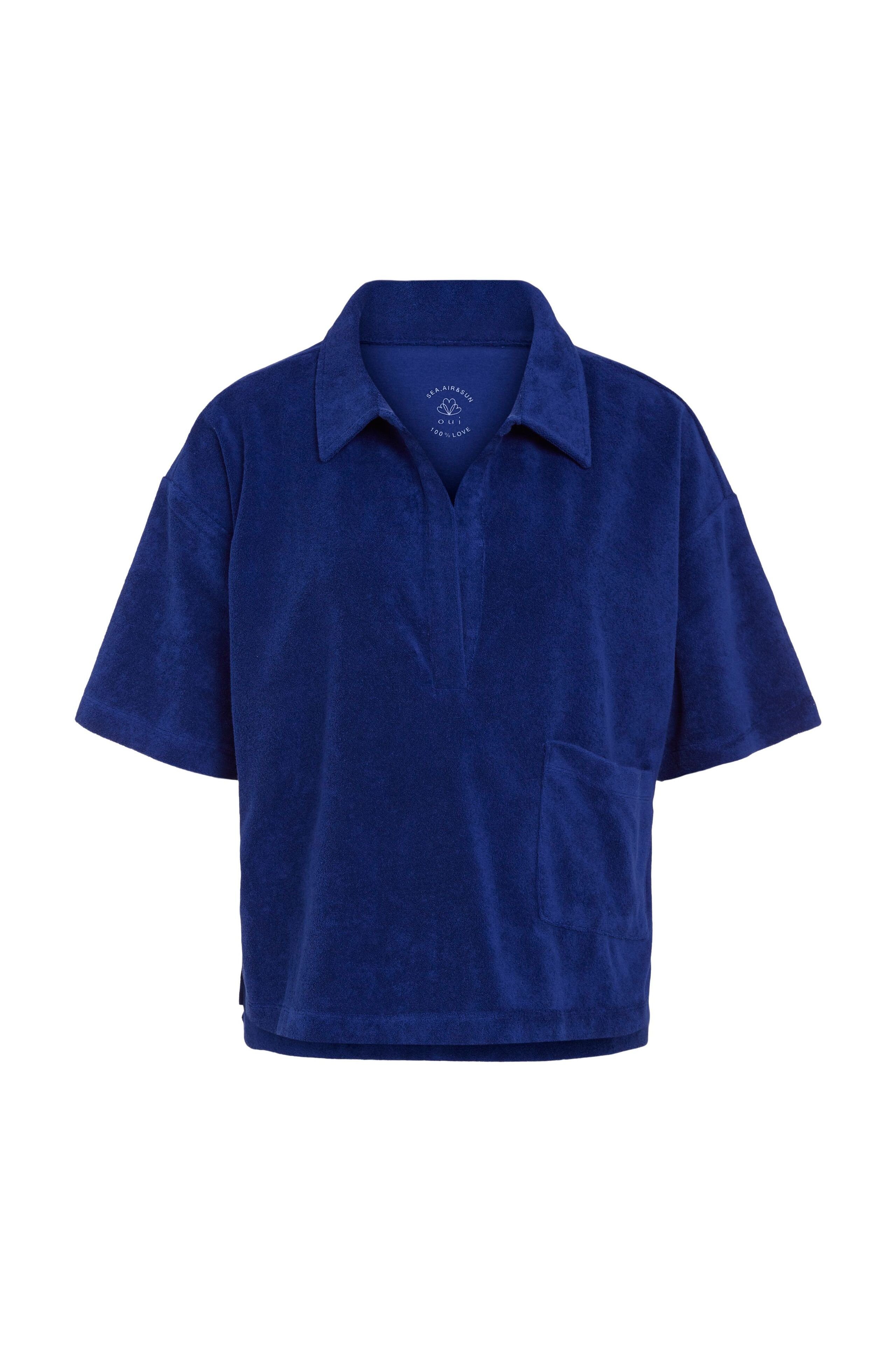 Oui Poloshirt Poloshirt aus weicher Frotteequalität