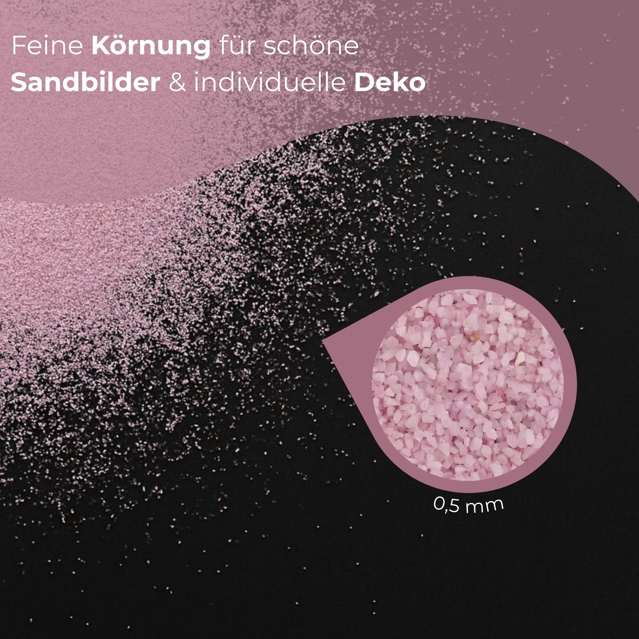 matches21 HOME & HOBBY Dekosand Deko-Sand rosa 10 kg für Vasen, Gläser & Streudeko (1-St), Bunter Farbsand als feiner Deko- & Bastelsand