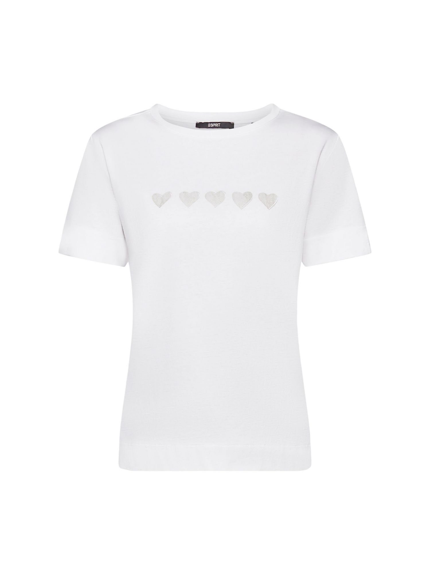 Esprit Collection T-Shirt T-Shirt mit Print auf Brusthöhe (1-tlg) NEW WHITE