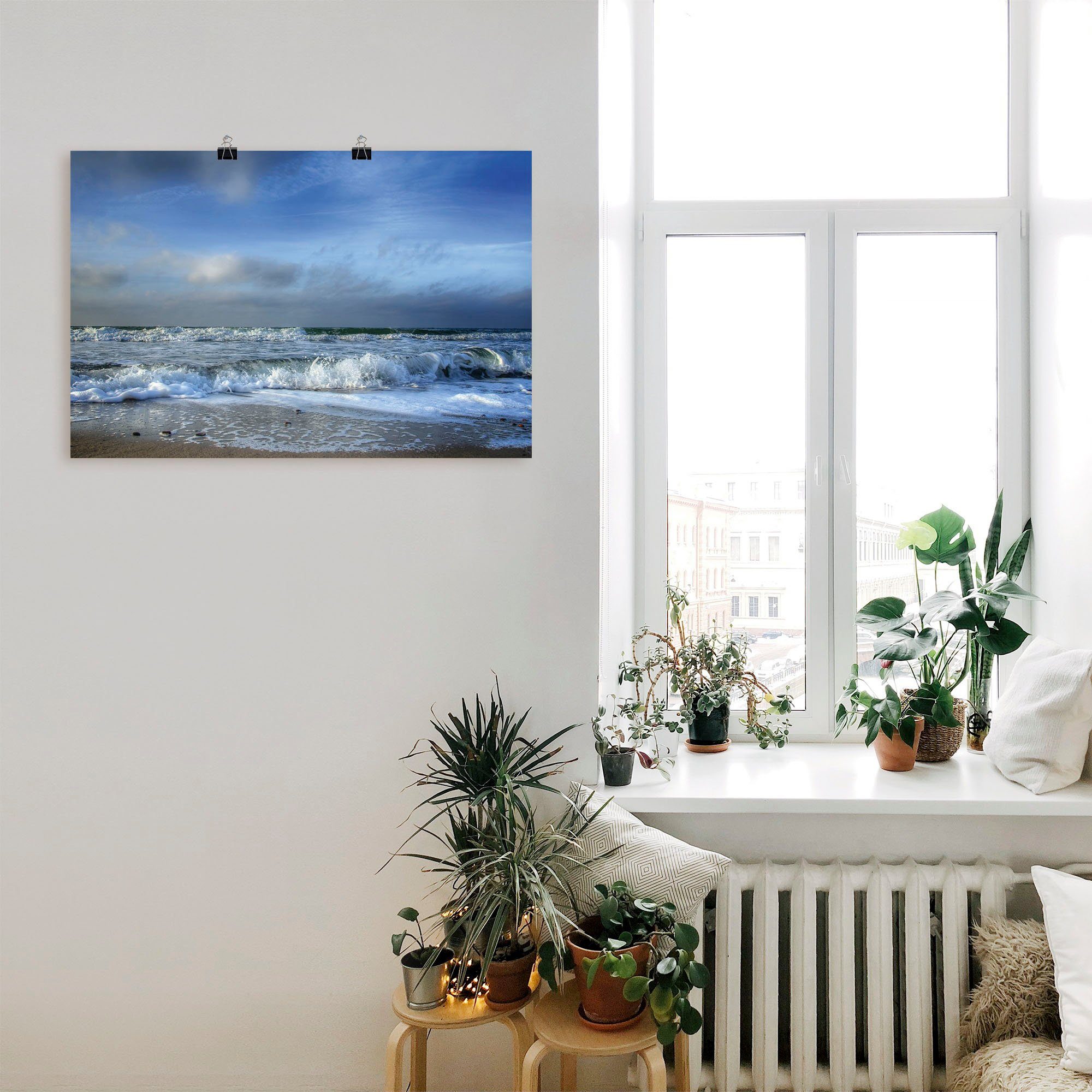 versch. oder Wandbild Strand Wandaufkleber Artland Ostsee, Größen Poster Leinwandbild, St), (1 als in