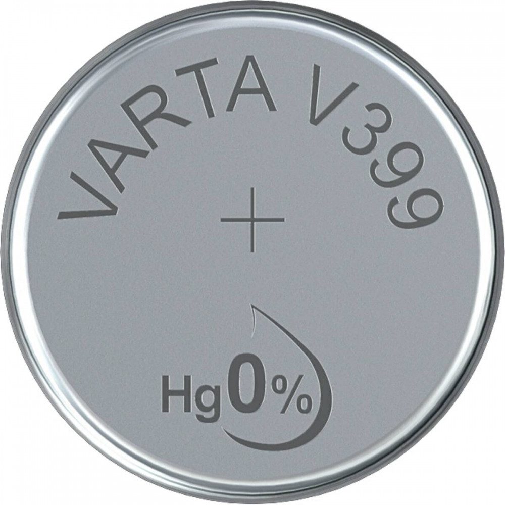 VARTA Varta V 399 Uhrenbatterie für verschiedene Modelle. Batterie, (1.55 Volt V), Silbernes Design für Uhren