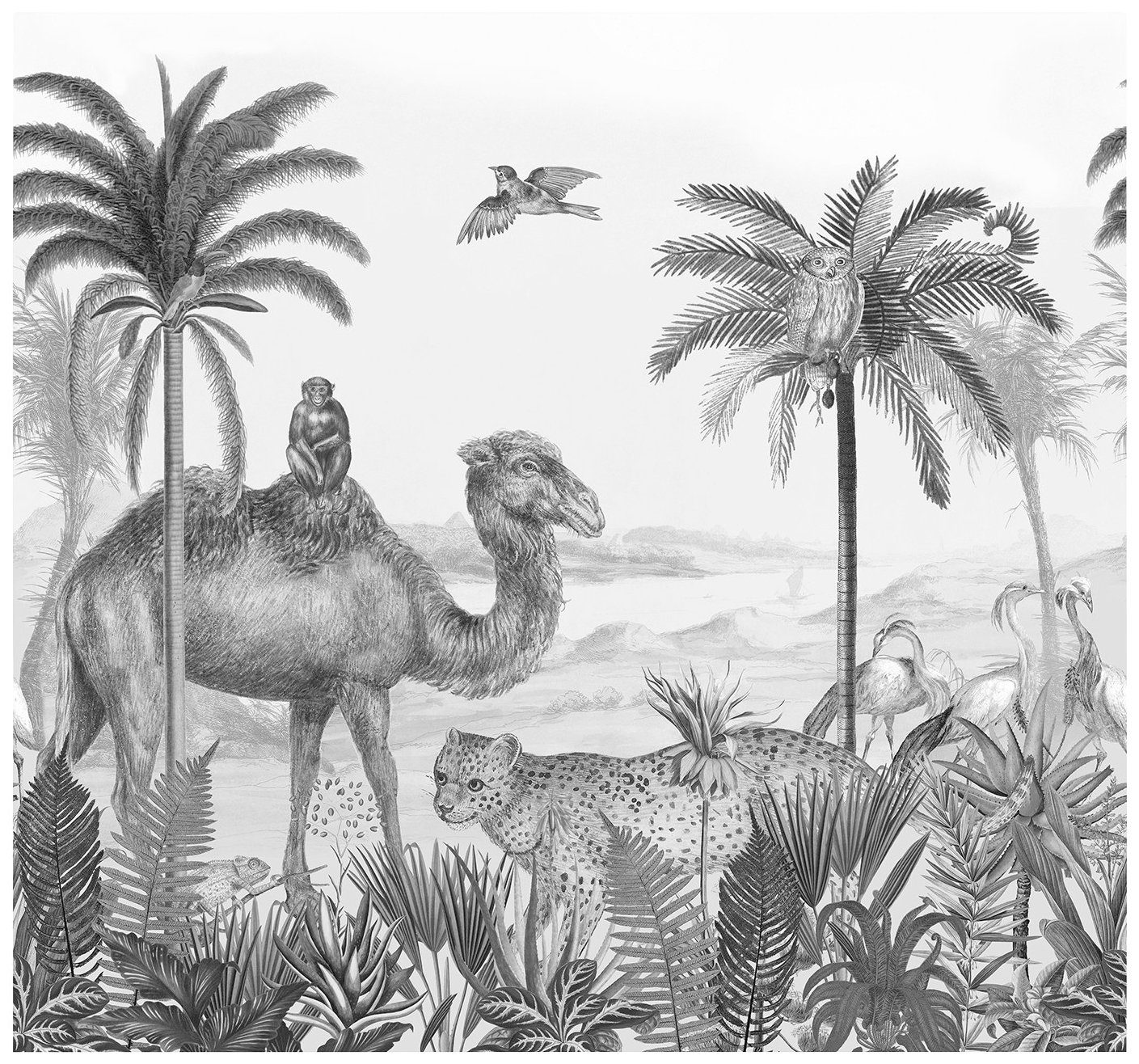 Art for the home Fototapete Safari, glatt, botanisch, 280x300 cm