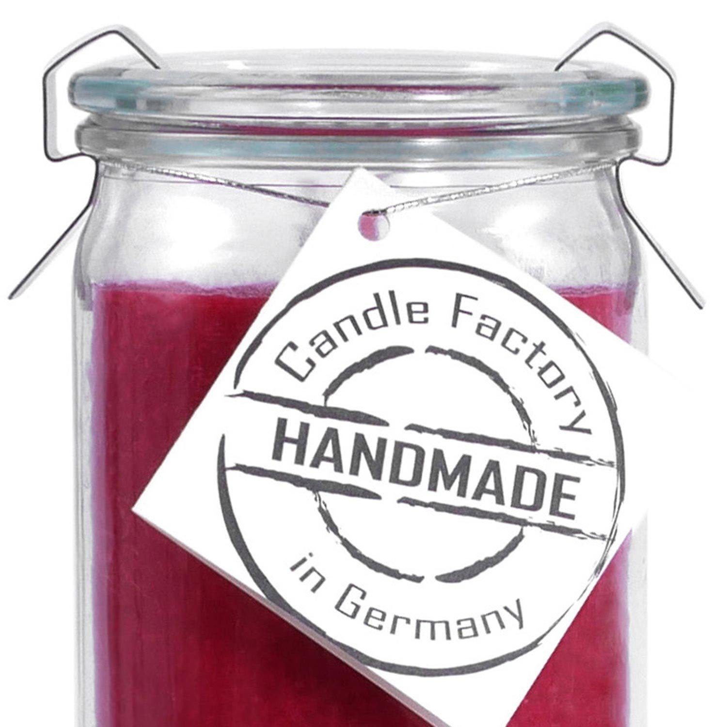 Landshop24 Duftkerze Candle-Factory Duftkerze aus Stearin im Weckglas Mini Jumbo (Duft: Glühwein), brennt bis zu 70h