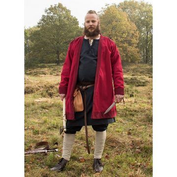 Battle Merchant Wikinger-Kostüm Klappenrock Bjorn, Wikinger-Mantel, rot M