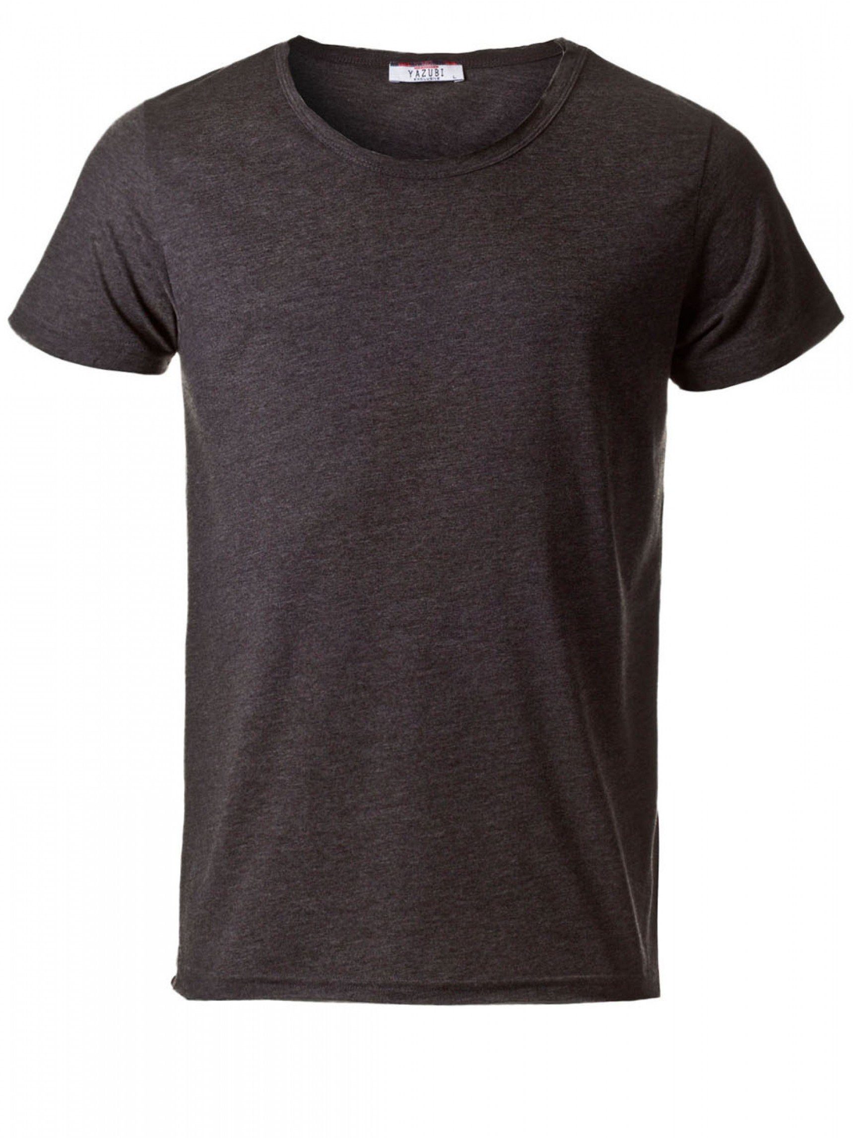 Yazubi T-Shirt Yazubi Rundhalsshirt (black) Noah O-Neck modernes Shirt - Schwarz (1-tlg)