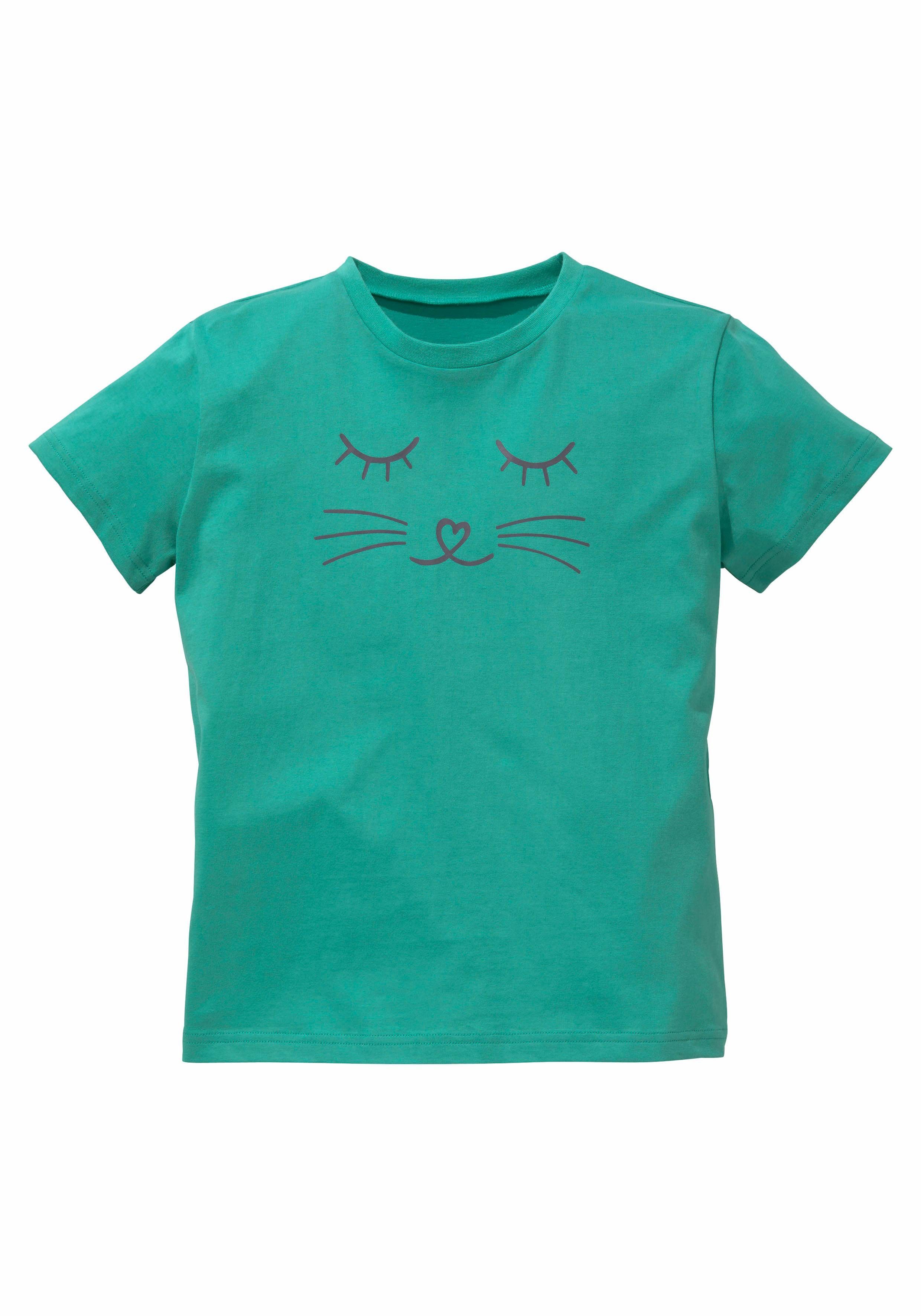 Vivance Pyjama (2 tlg., 1 Stück) Schlafanzug mit Cat Print