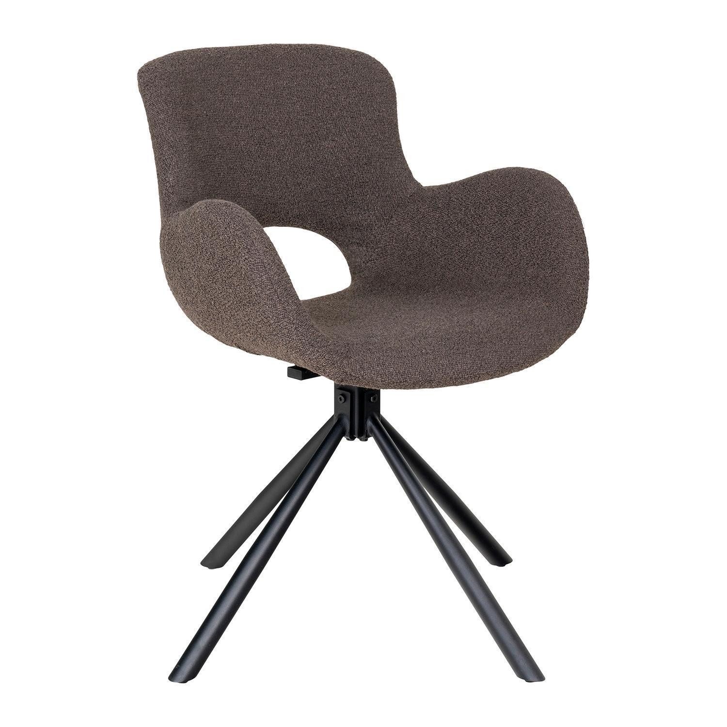 Esszimmerstuhl AMORIM DINING, Schwarz, Braun, Boucléstoff