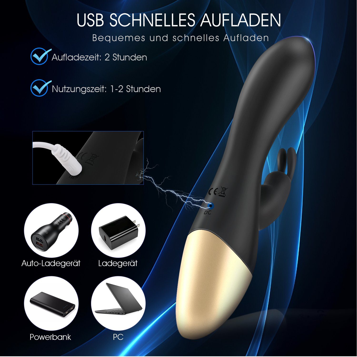 mit Vibrator Dildo Vibration frauen Design,Silikon 2 für G-Punkt Modi, Motoren,Ergonomisches 10 Rabbit Vibrator mit Klitoris paare Leise LOVONLIVE und für