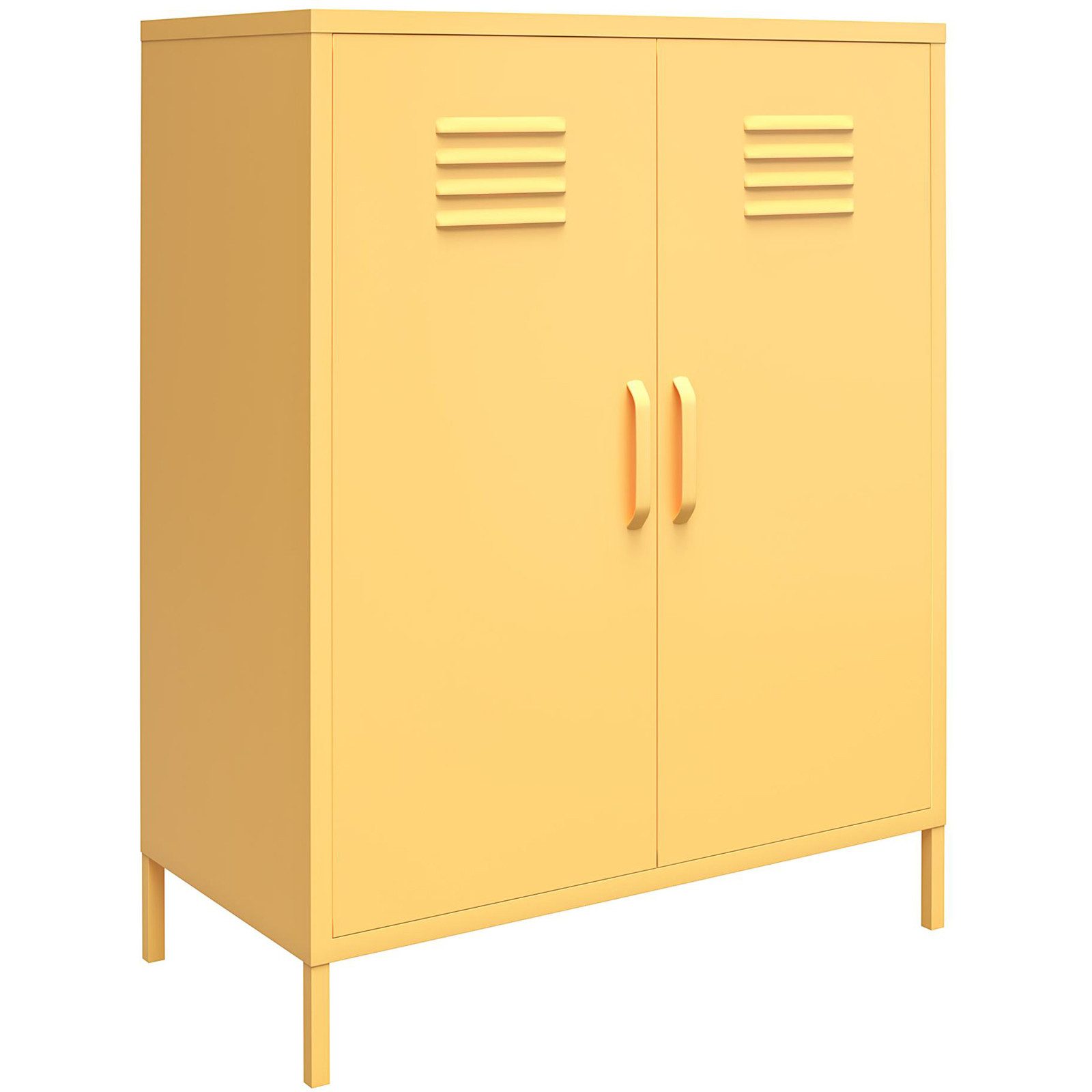 loft24 Mehrzweckschrank Cache Spind Schrank, 2 Türen, Metallschrank, modern, Industriestil