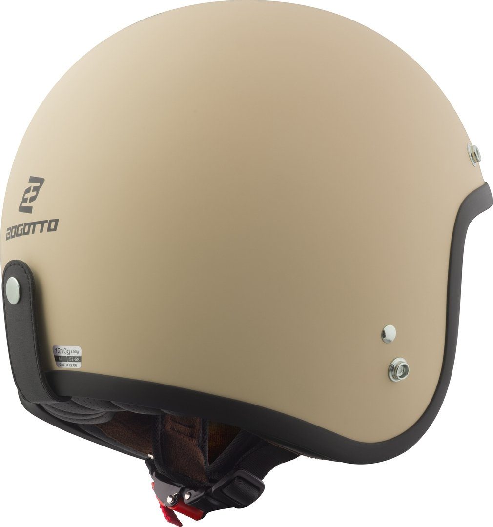 Bogotto Motorradhelm H541 Solid Jethelm, geeignet für Brillenträger