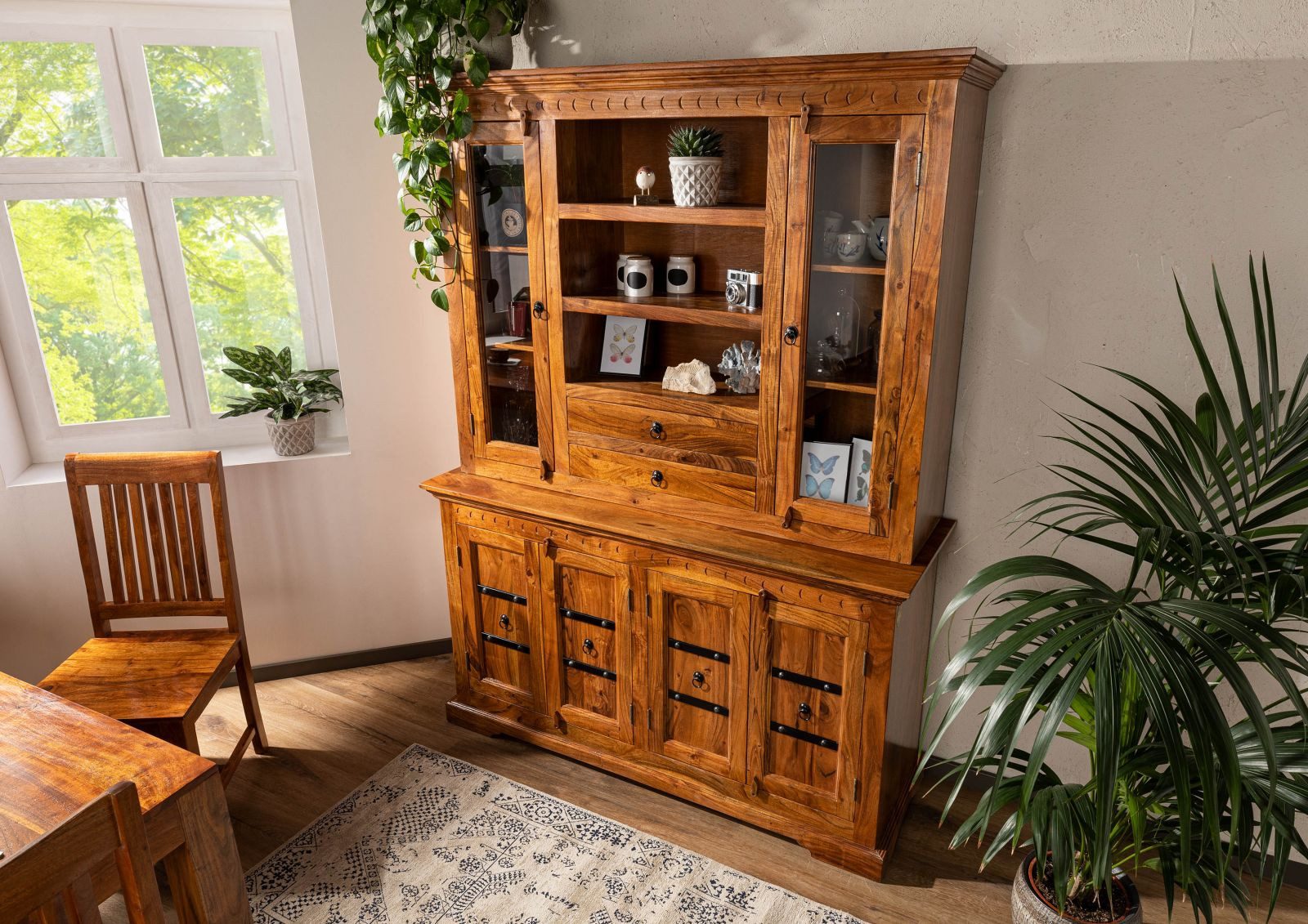 Massivmoebel24 Buffet (Buffet Akazie 150x50x200 honig lackiert OXFORD #0530 günstig online kaufen