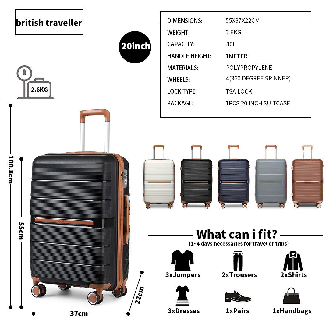 British Traveller Handgepäck-Trolley Reisekoffer Hartschalenkoffer aus 100% günstig online kaufen