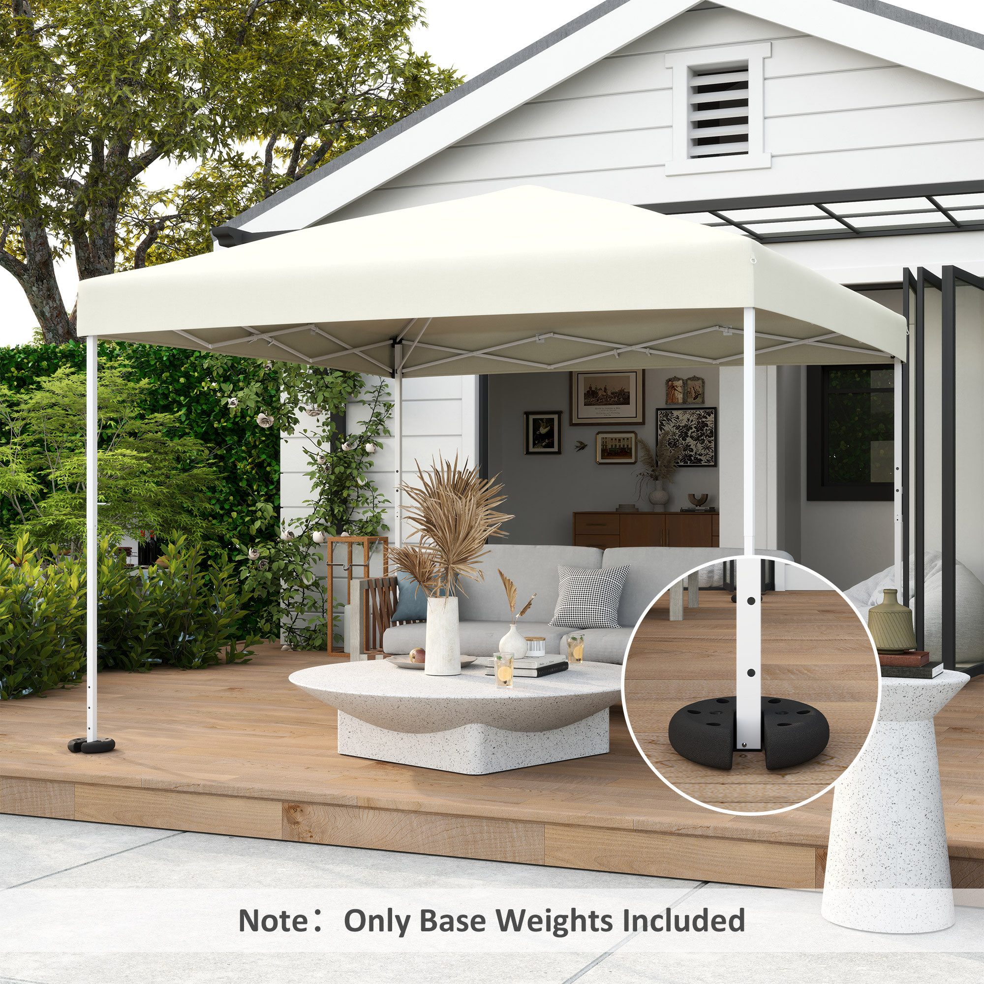 Outsunny Beschwerungsgewicht für Pavillon, Zelt, Vierkantrohre von Faltzelten zwischen 20x20 mm und 30x30 mm, (Pavillonstandfüße, 4-tlg., Gewichte), für Garten, Balkon, Schwarz