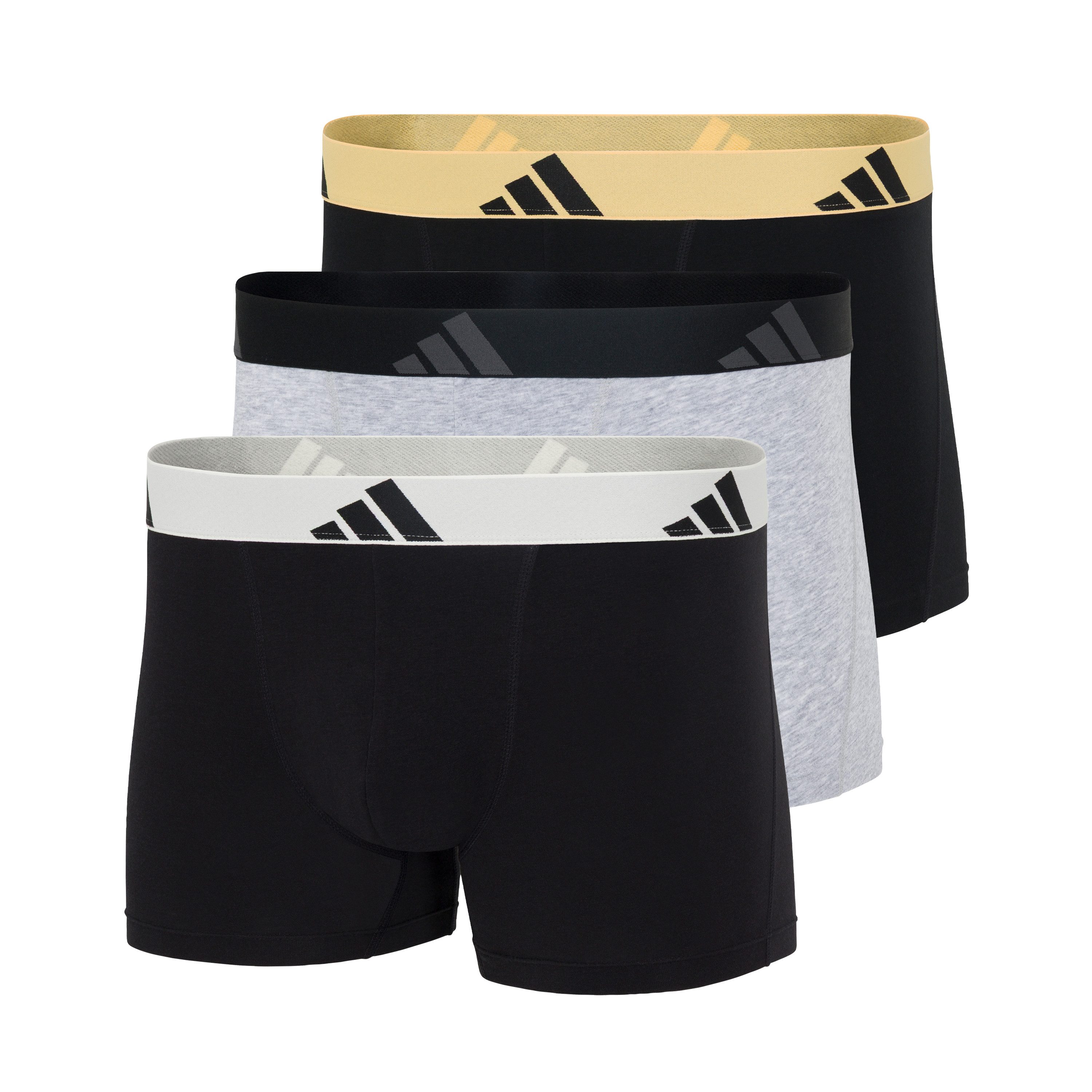 adidas Sportswear Trunk Active Flex Cotton (3er Pack) elastischer Logo-Bund, ohne Eingriff, Single Jersey-Qualität