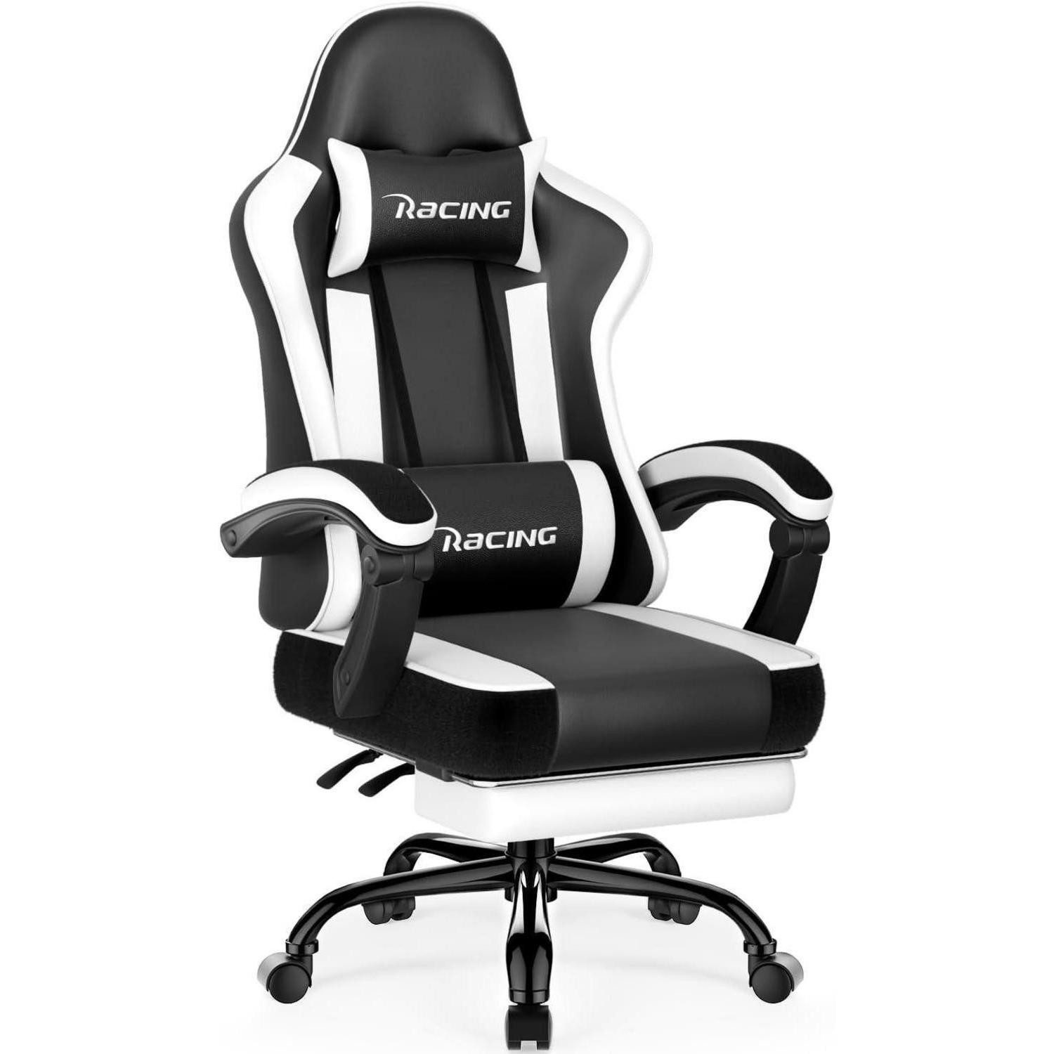 Gaming Chair Gaming Stuhl Ergonomisch mit Lendenkissen und Kopfkissen bis