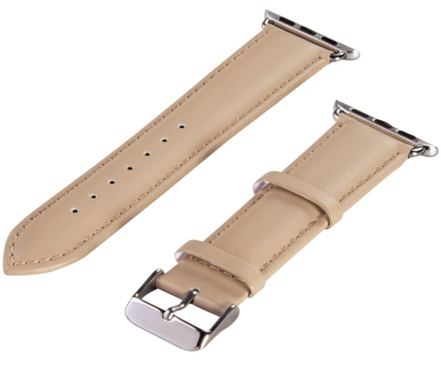 Hama Handyhülle Uhren-Armband Uhren-Band Classic Beige, für Apple Watch 42mm 3. Gen Apple Watch 44mm 4. Gen 5. Gen 6. Gen