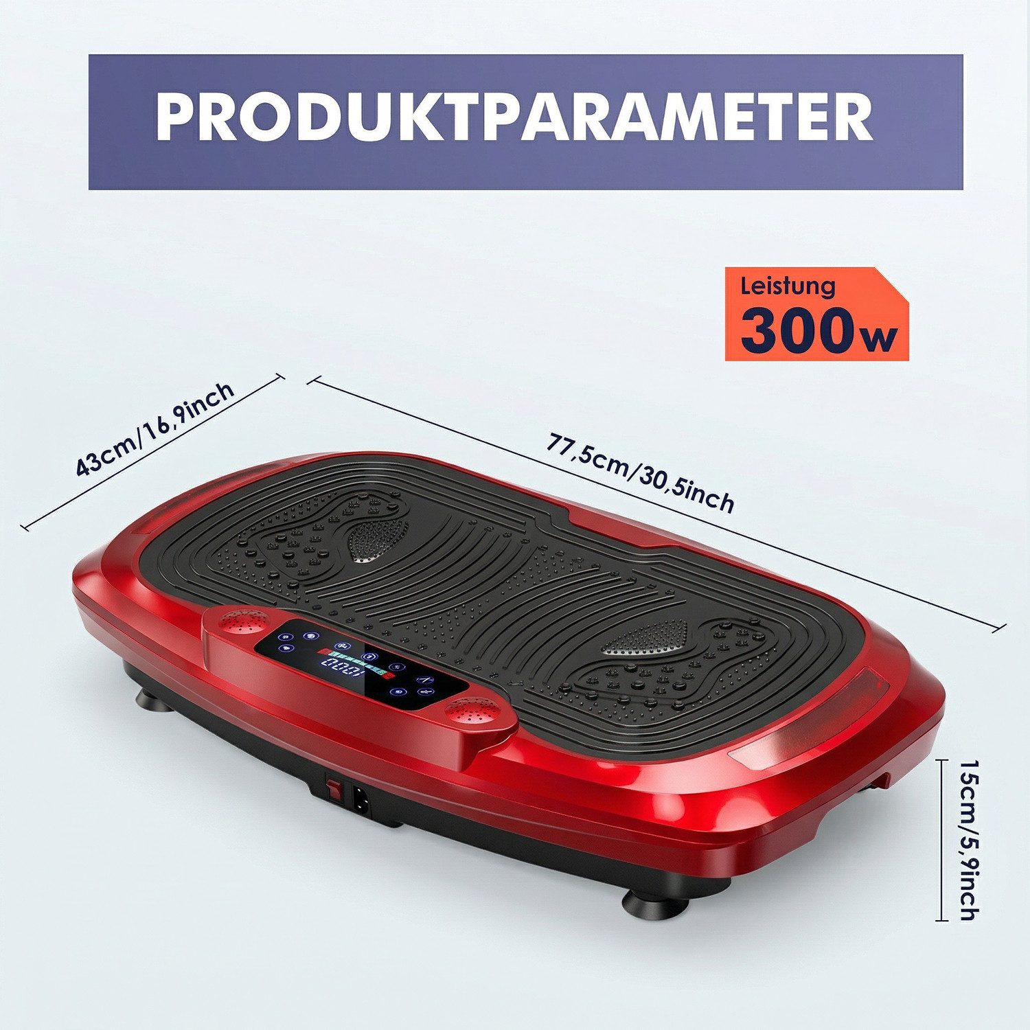 kehot Vibrationsplatte 4D Vibrationsplatte mit 3 Motoren–Profi Ganzkörpertraining für zuhause, 300 W, 120 Intensitätsstufen, (5 Programme, Bluetooth-Musik & Mag – Bild 2 von 5