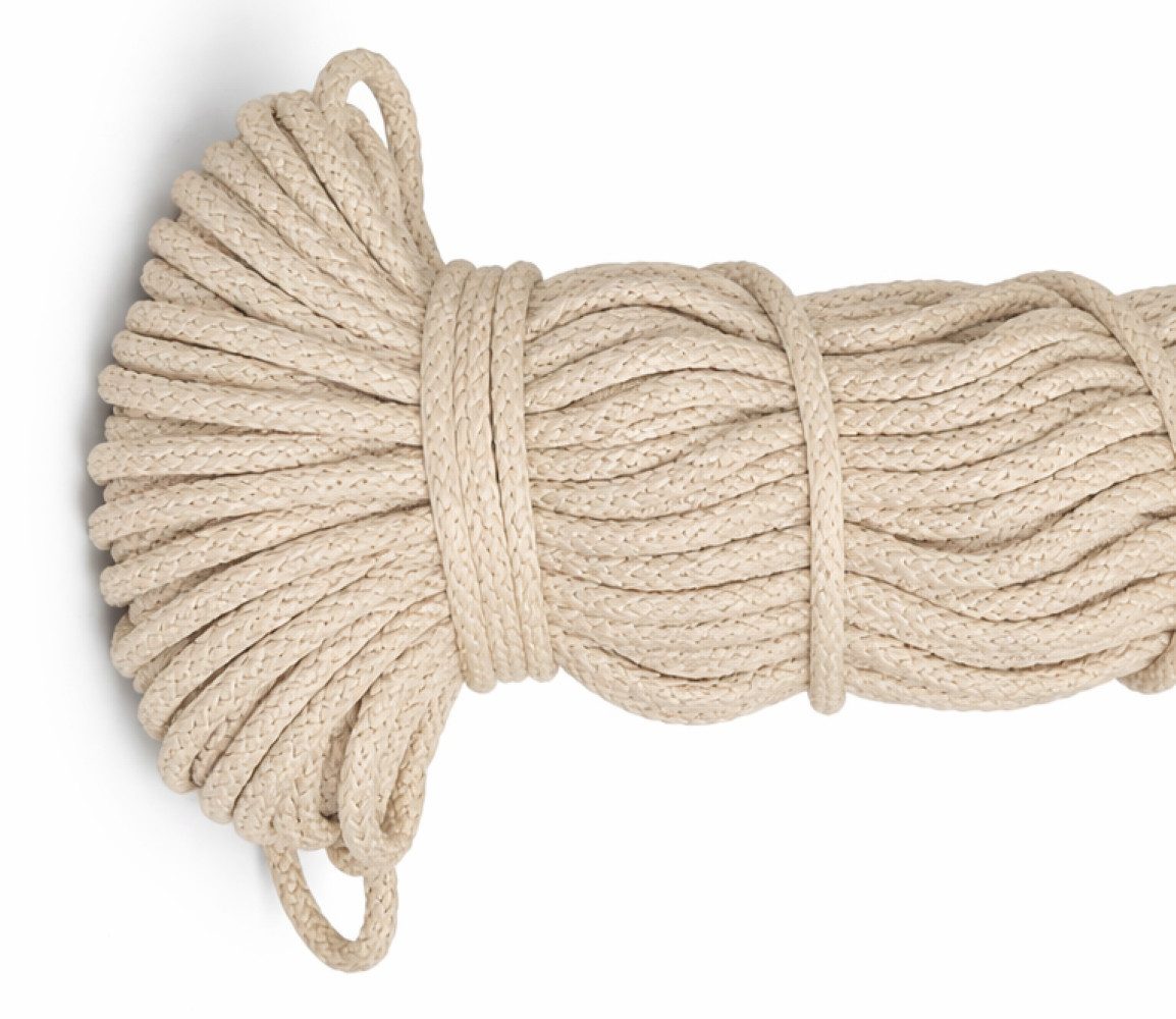 Mississhop Kordel 100 m / Ø 5 mm / Ø 3 mm Baumwollkordel Seil Kordel 100 % Baumwolle