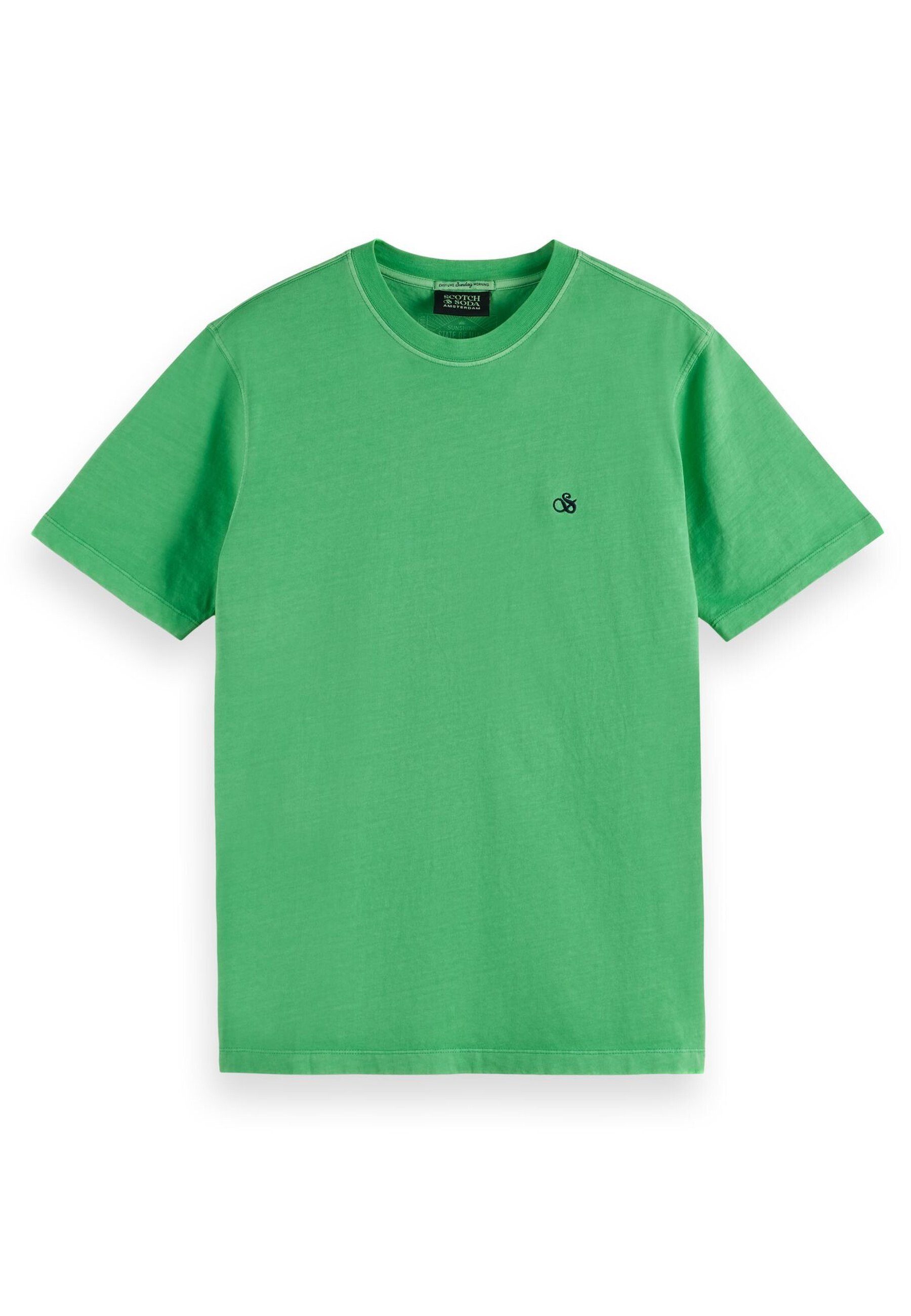Scotch & Soda T-Shirt Shirt Kurzarmshirt mit Rundhals und Logo-Stitching (1-tlg) grün (43)