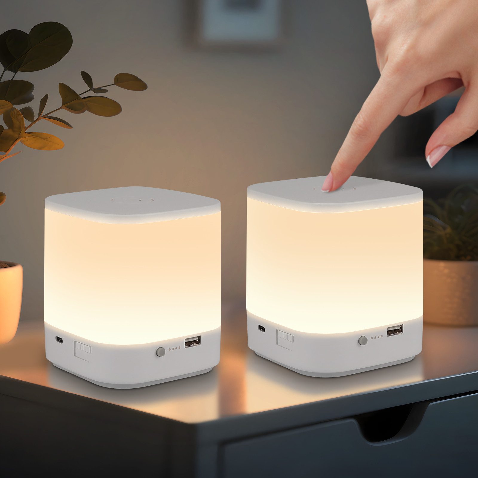 Nettlife LED Nachttischlampe 2ER Touch Dimmbar günstig online kaufen