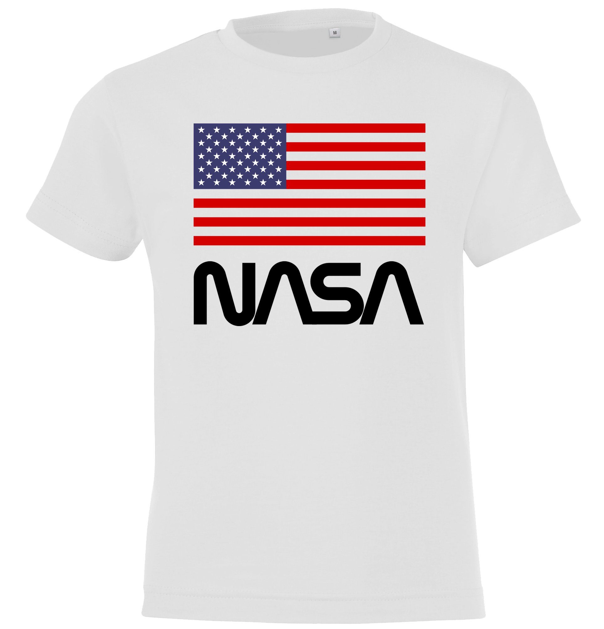 Youth Designz T-Shirt NASA USA Kinder T-Shirt für Jungen & Mädchen mit modischem Print Weiß