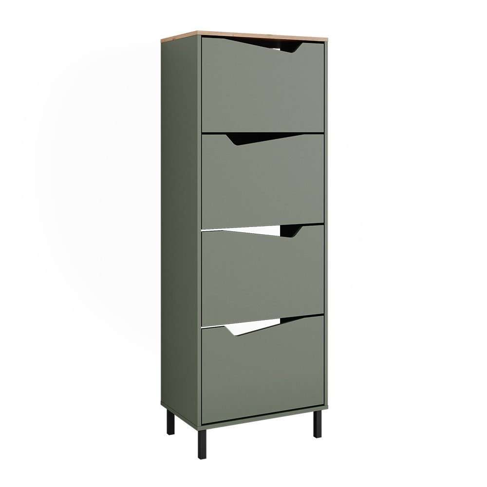 Vicco Schuhkipper Marelle, Grün/Artisan, 60 x 167.4 cm mit 4 Fächern (1 St)